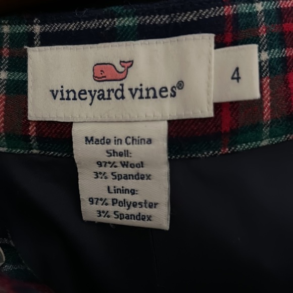 Vineyard Vines red, blue, green plaid wool pants - size 4 - Picture 5 of 6